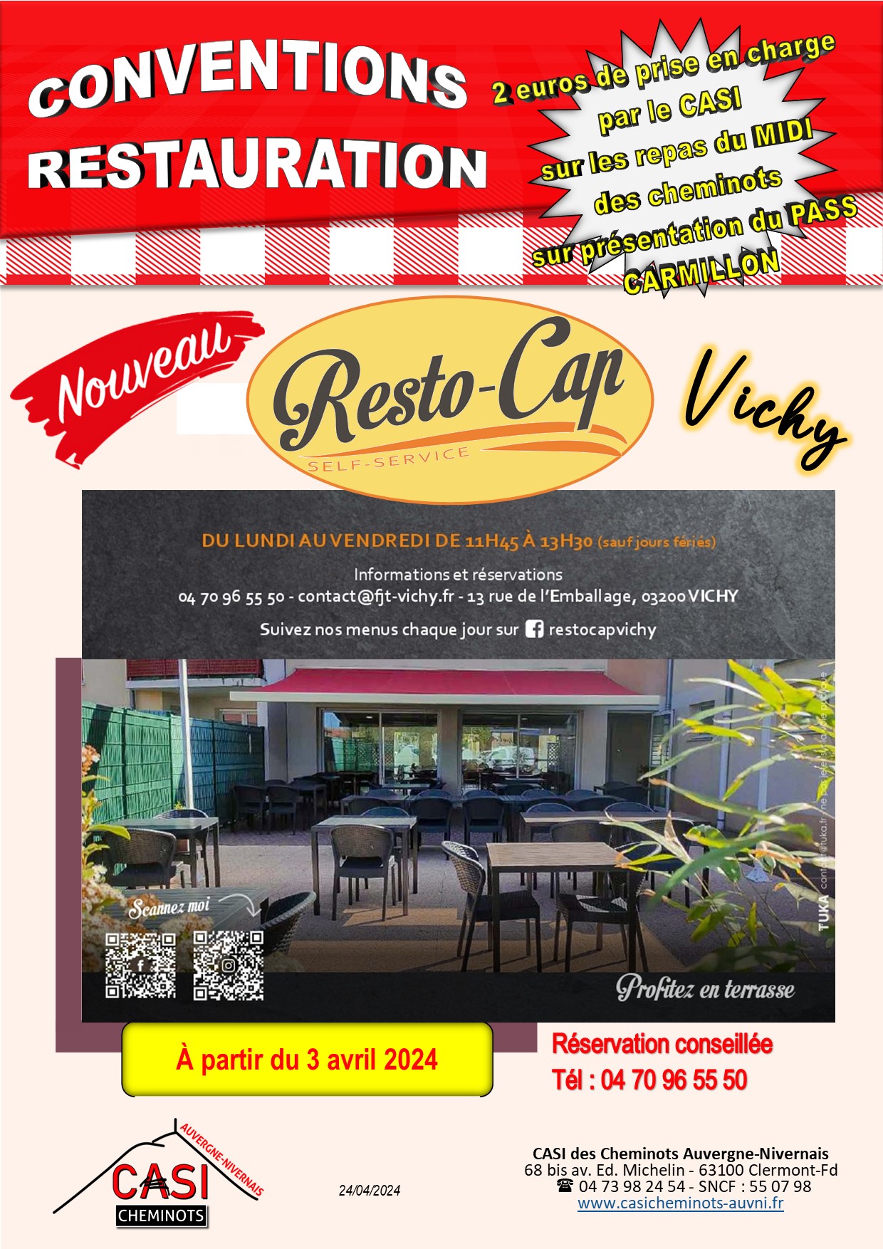 2024 Affiche Conventions Restaurant Resto Cap à Vichy
