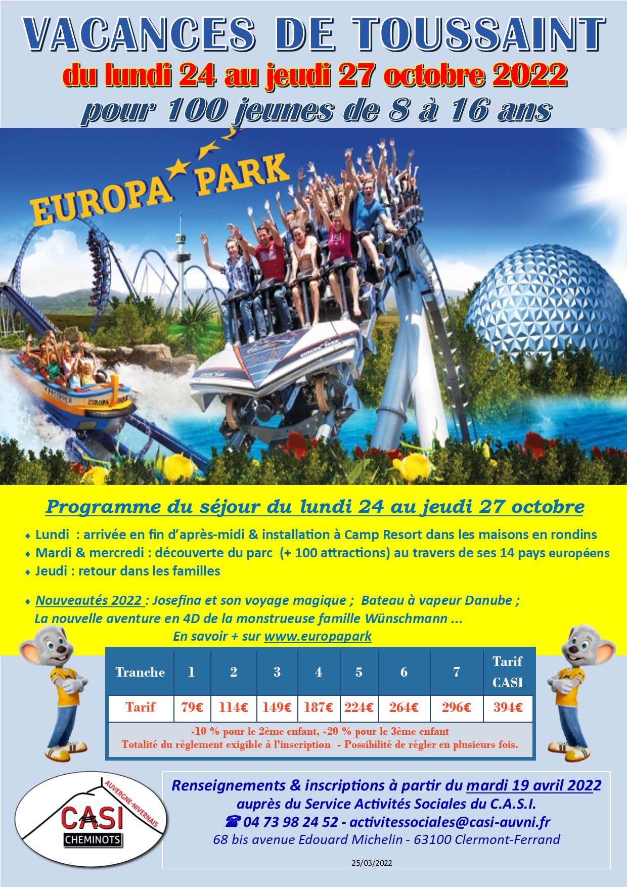 2022 affiche Séjour Europapark