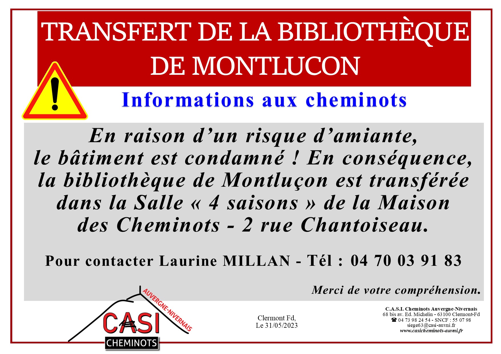 2023 Affiche Transfert bib Montluçon