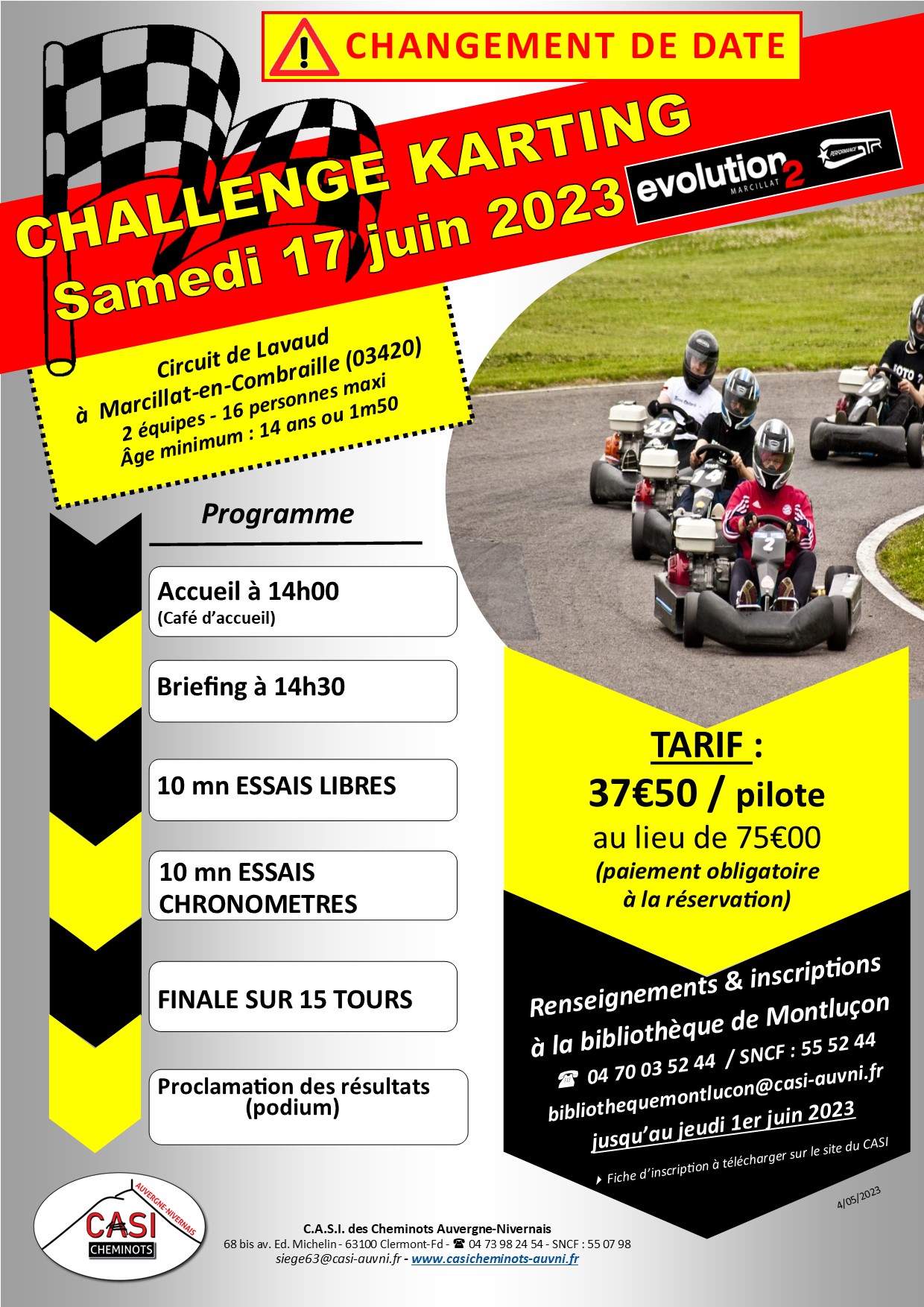 2023 Affiche challenge karting Marcillat AllierV1