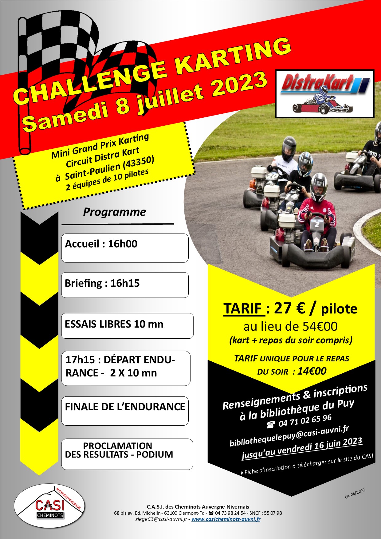 2023 Affiche challenge karting St Paulien Hte Loire