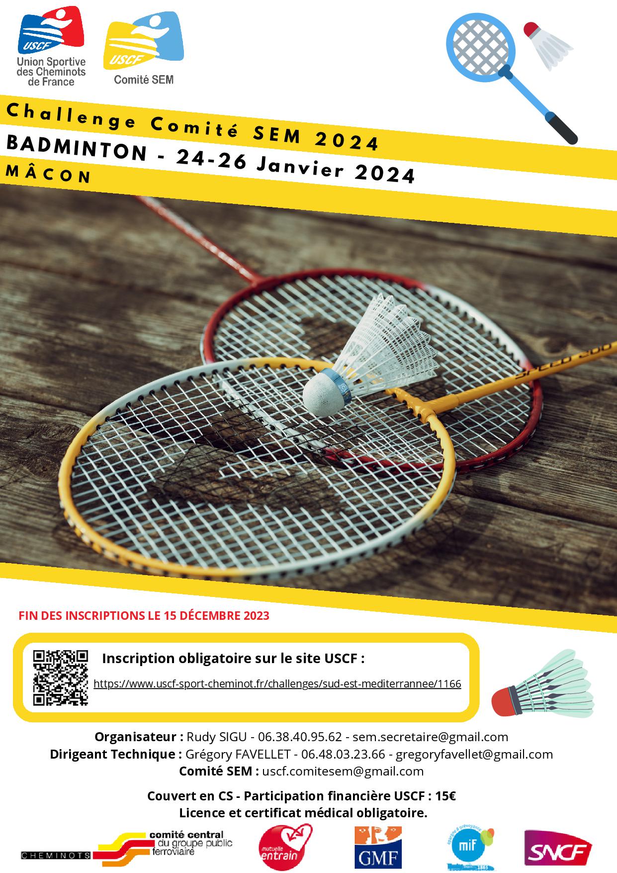 2024 Affiche Badminton SEM