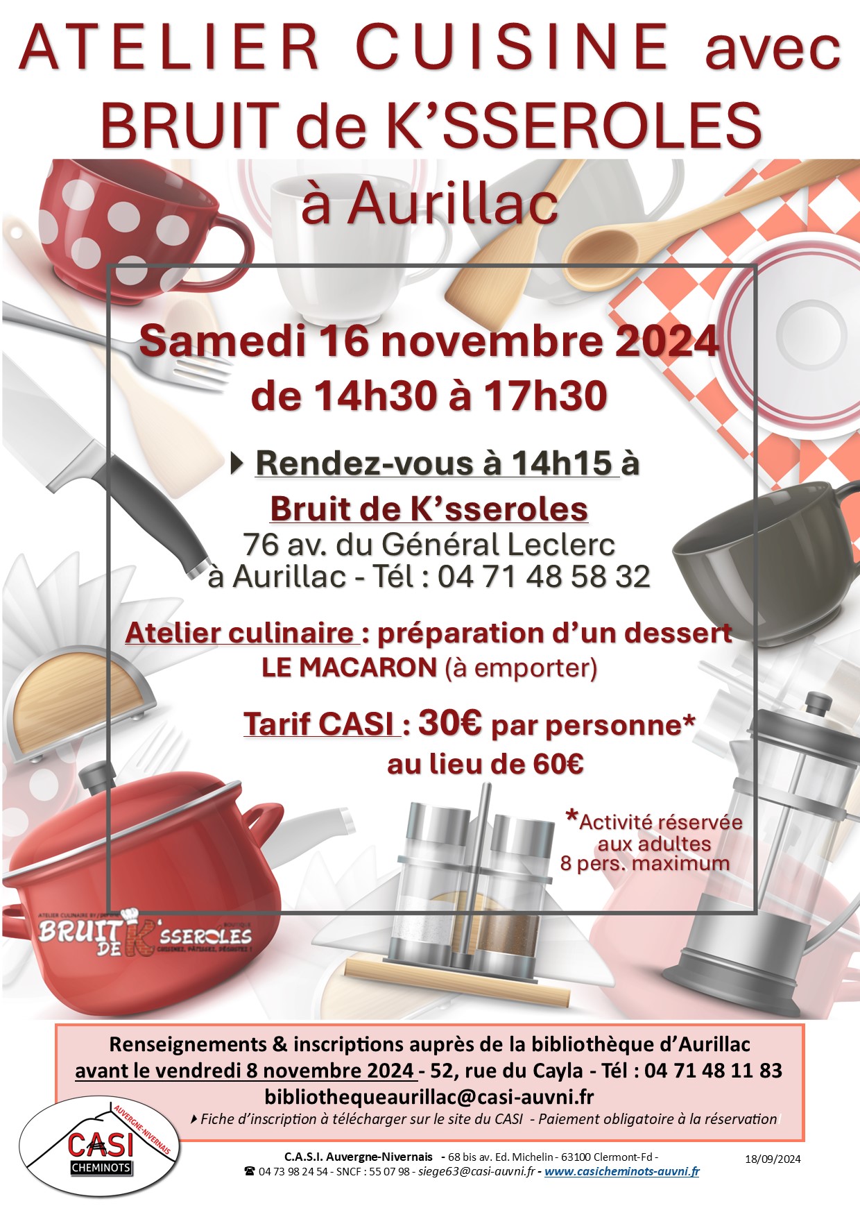 2024 Affiche Atelier Cuisine Aurillac