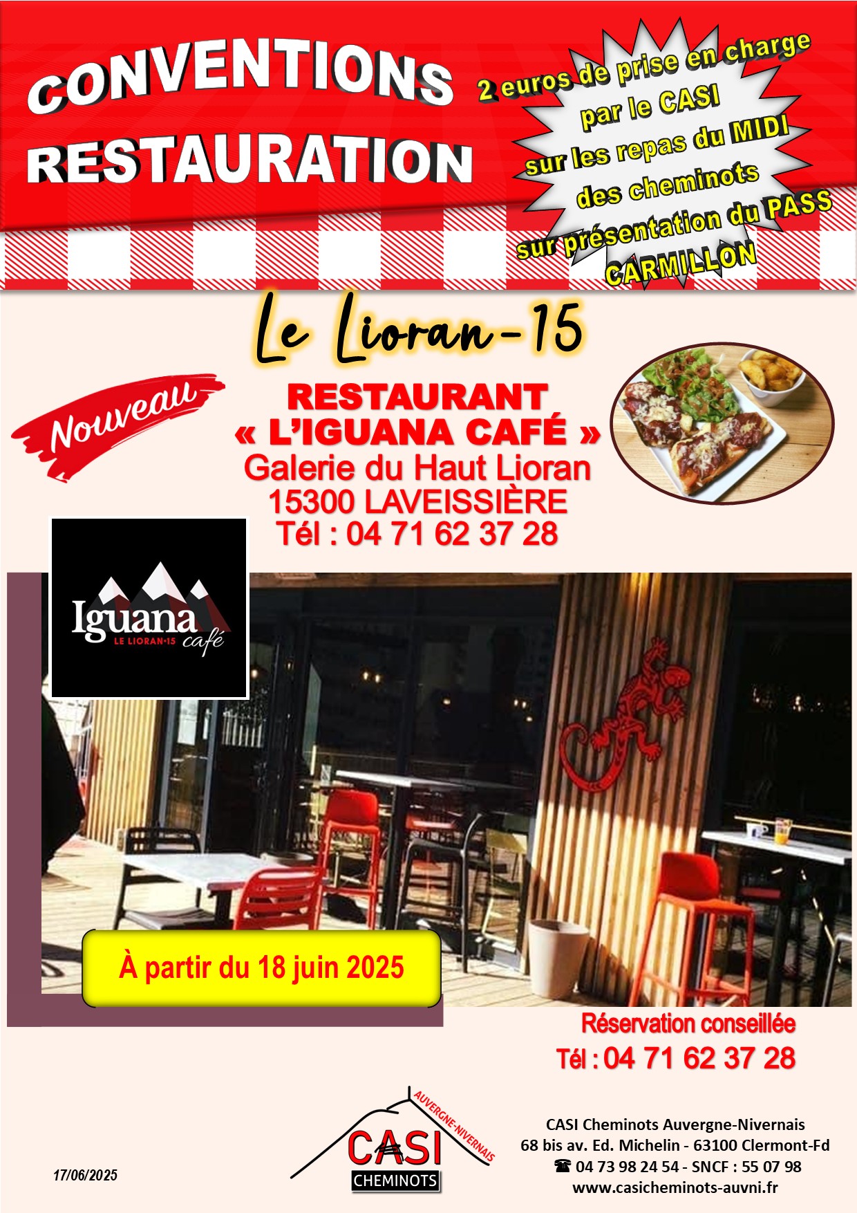 2025 Affiche Conventions Restauration Iguana Café Le Lioran