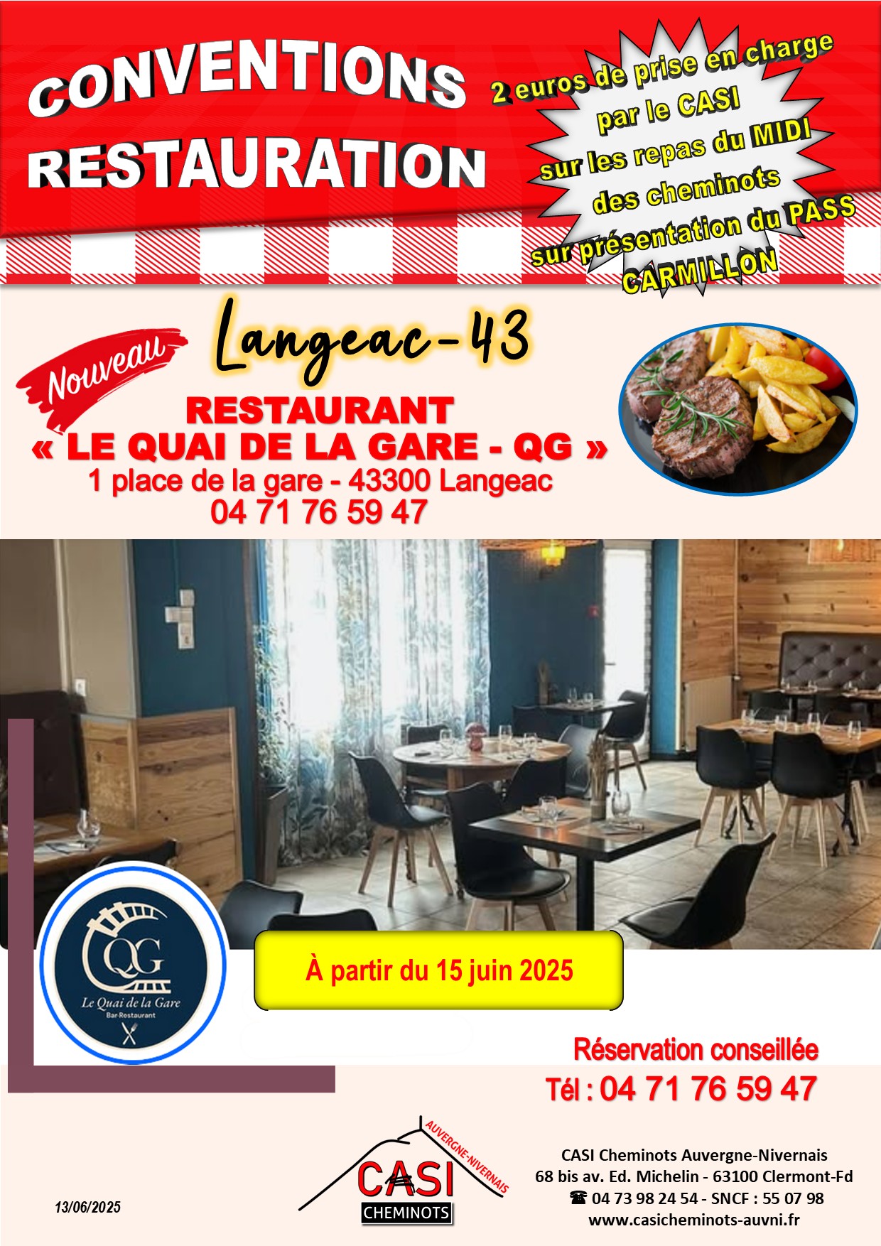 2025 Affiche Conventions Restauration Le QG Langeac