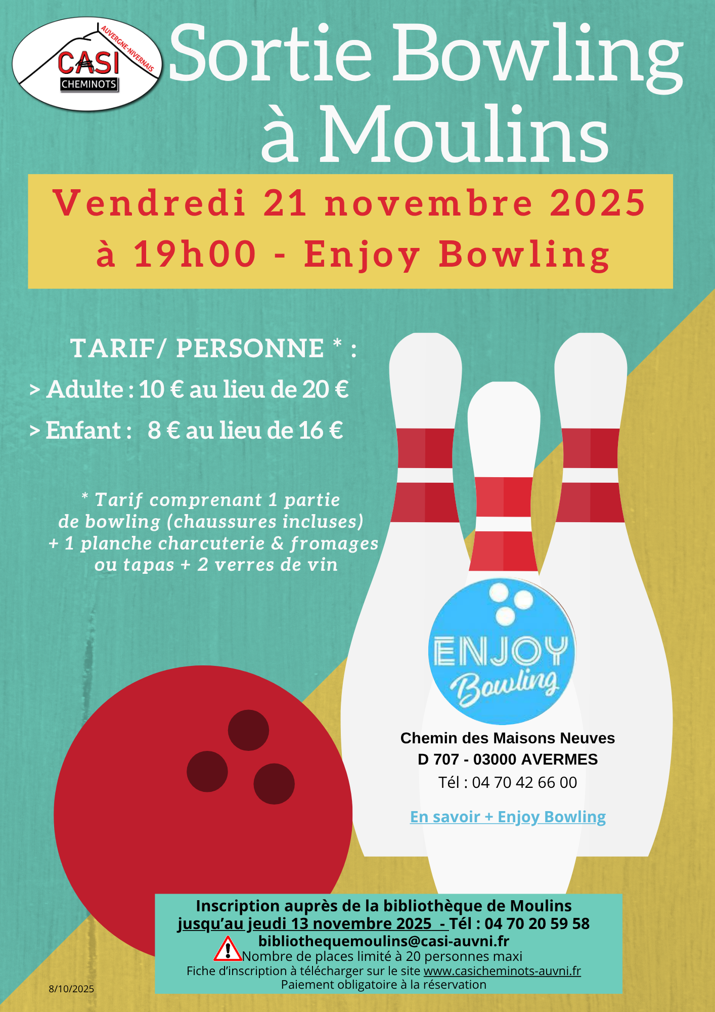 2025 Affiche Defin Sortie Bowling Moulins 1