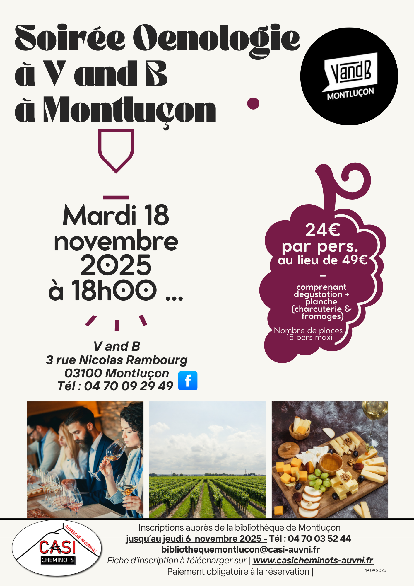2025 Affiche Défin Soirée Oenologie Montlucon 