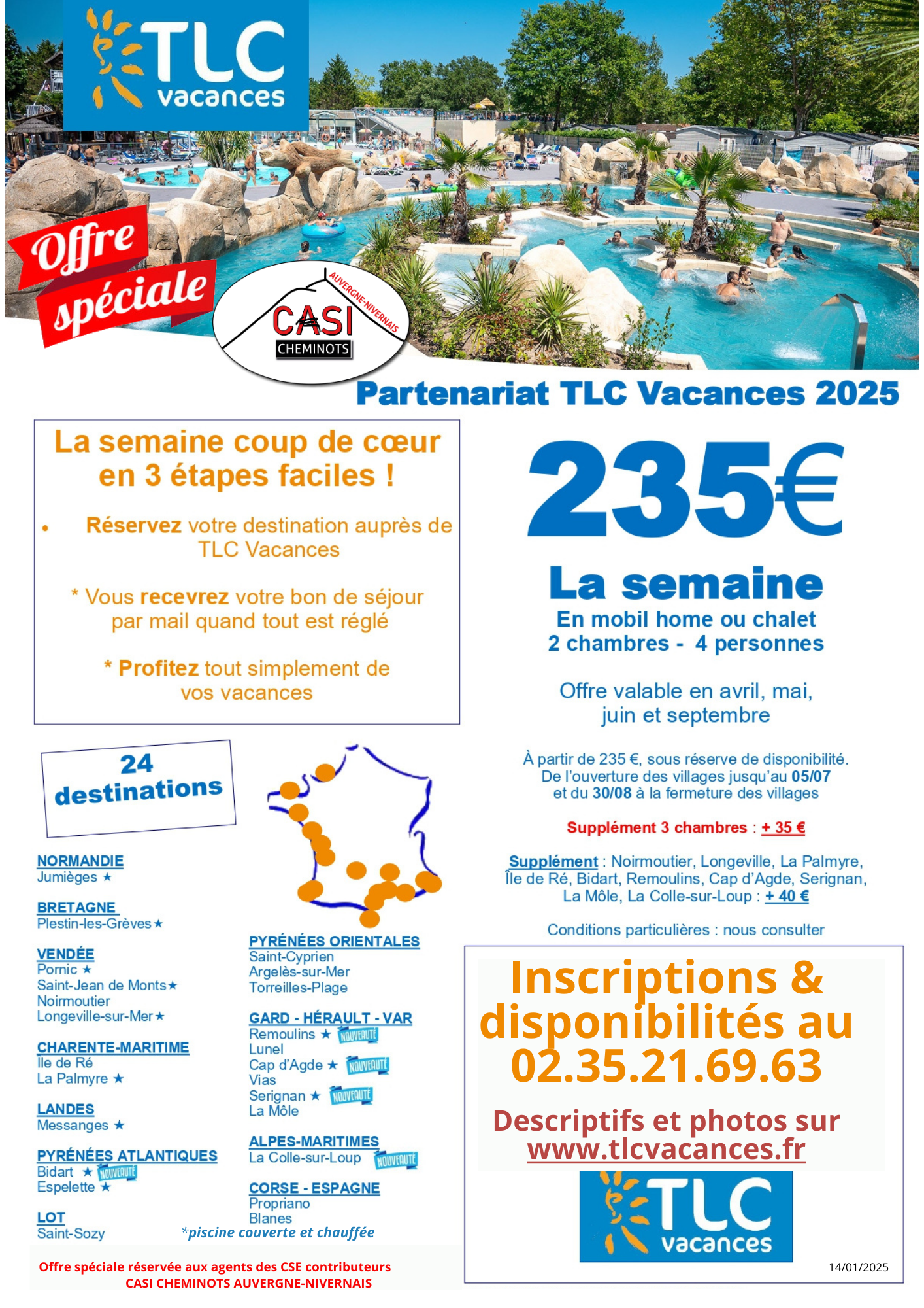 2025 Affiche Offre Spéciale TLC Vacances Hors saison