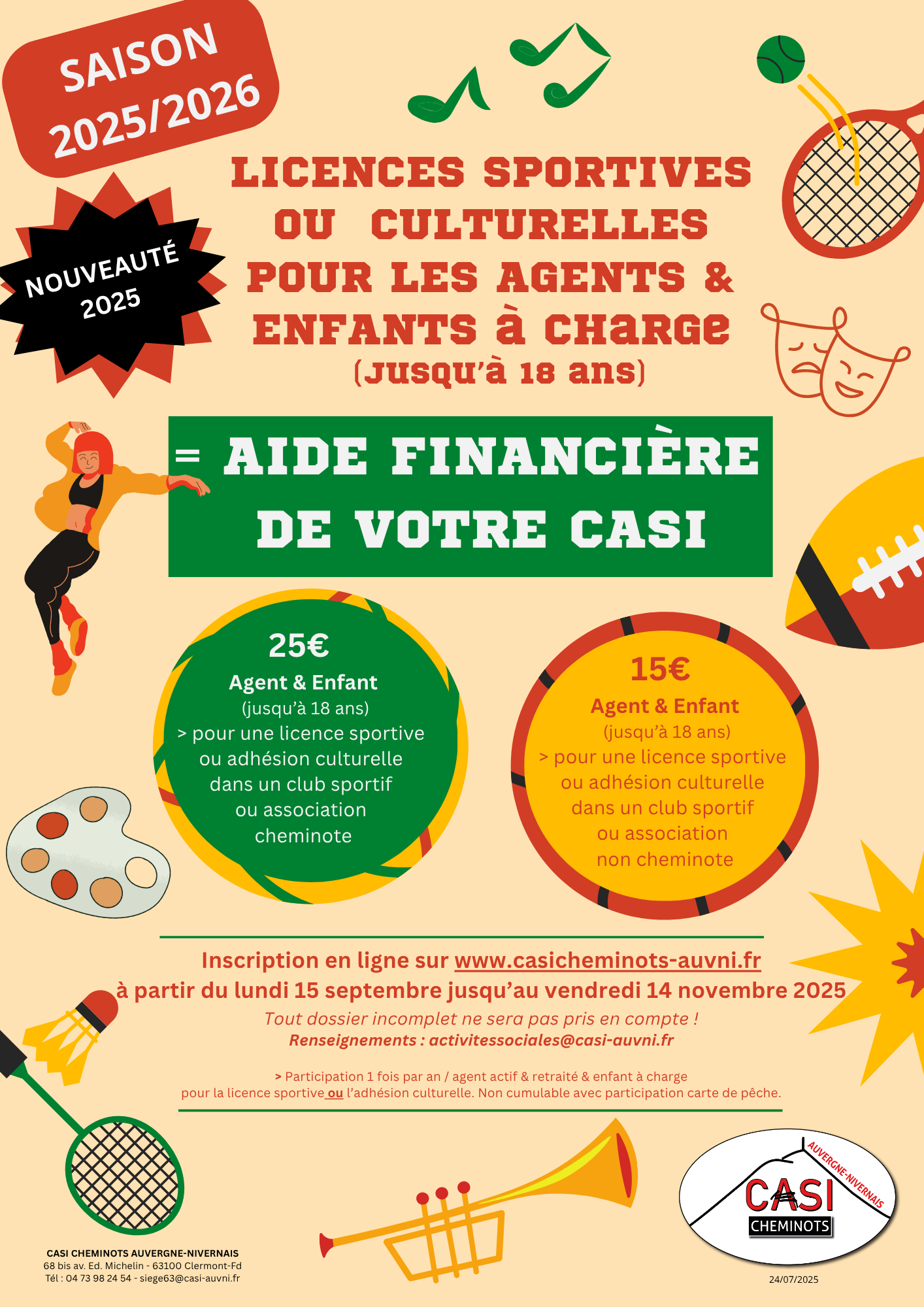 2025 Affiche définit Licence sportive culturelle1