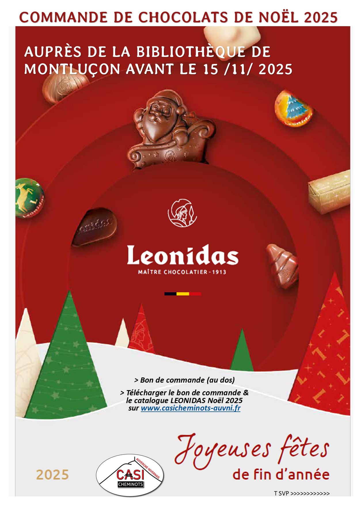 2025 Bon de commande Leonidas Noël 2025 Bib Montlucon 1