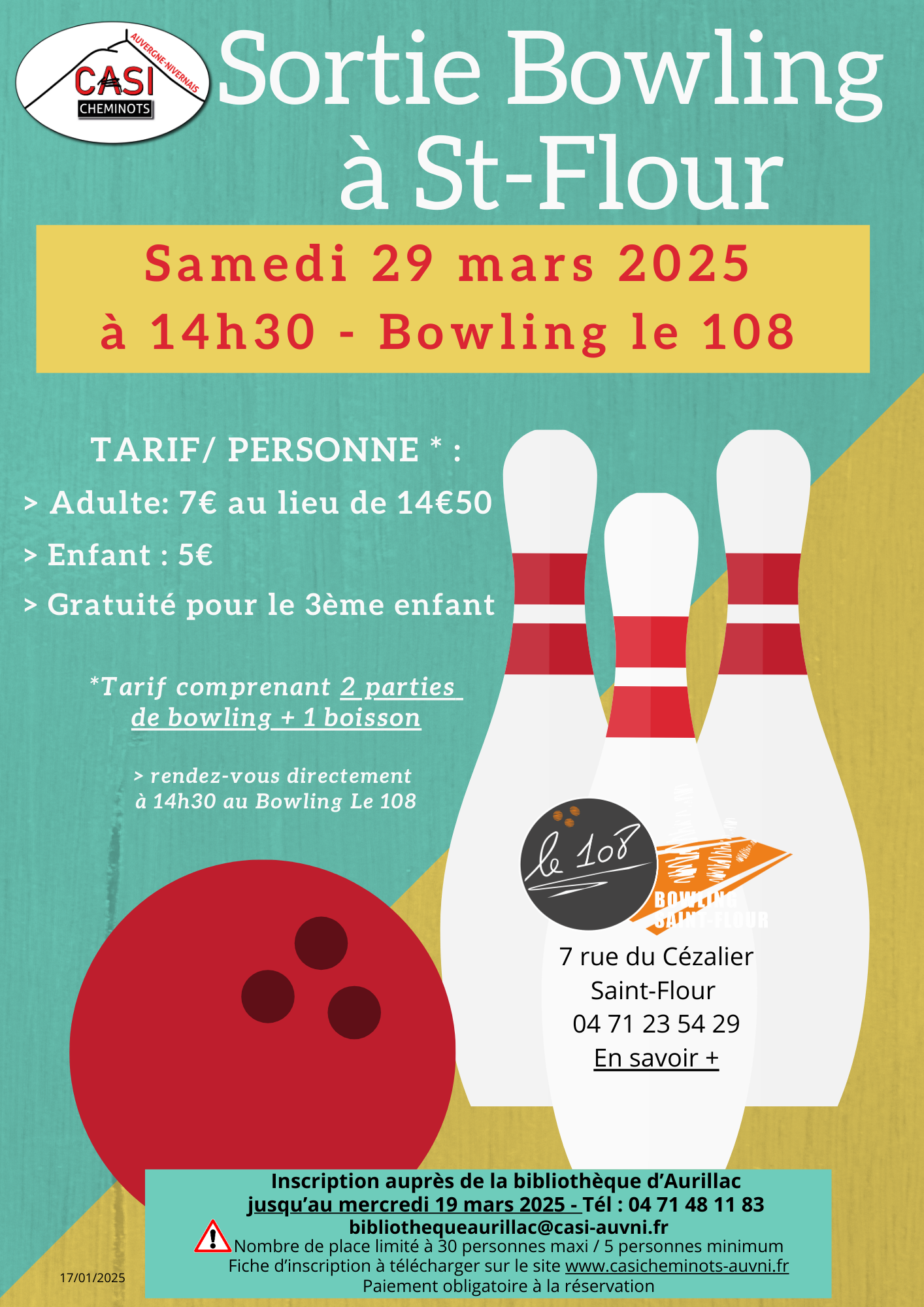 2025 Sortie Bowling à Saint-Flour