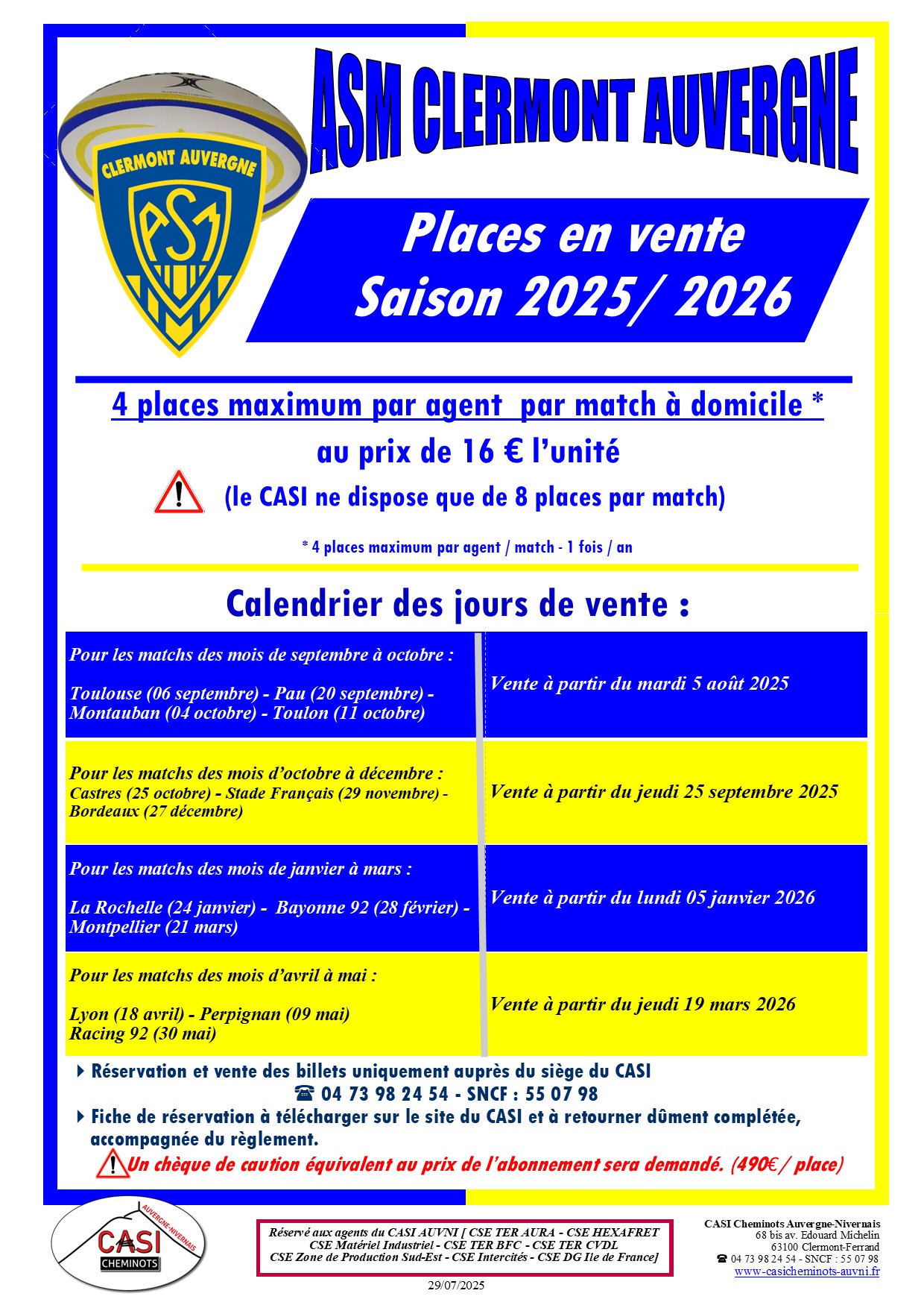 2025 affiche ASM saison 2025 2026 modifiée