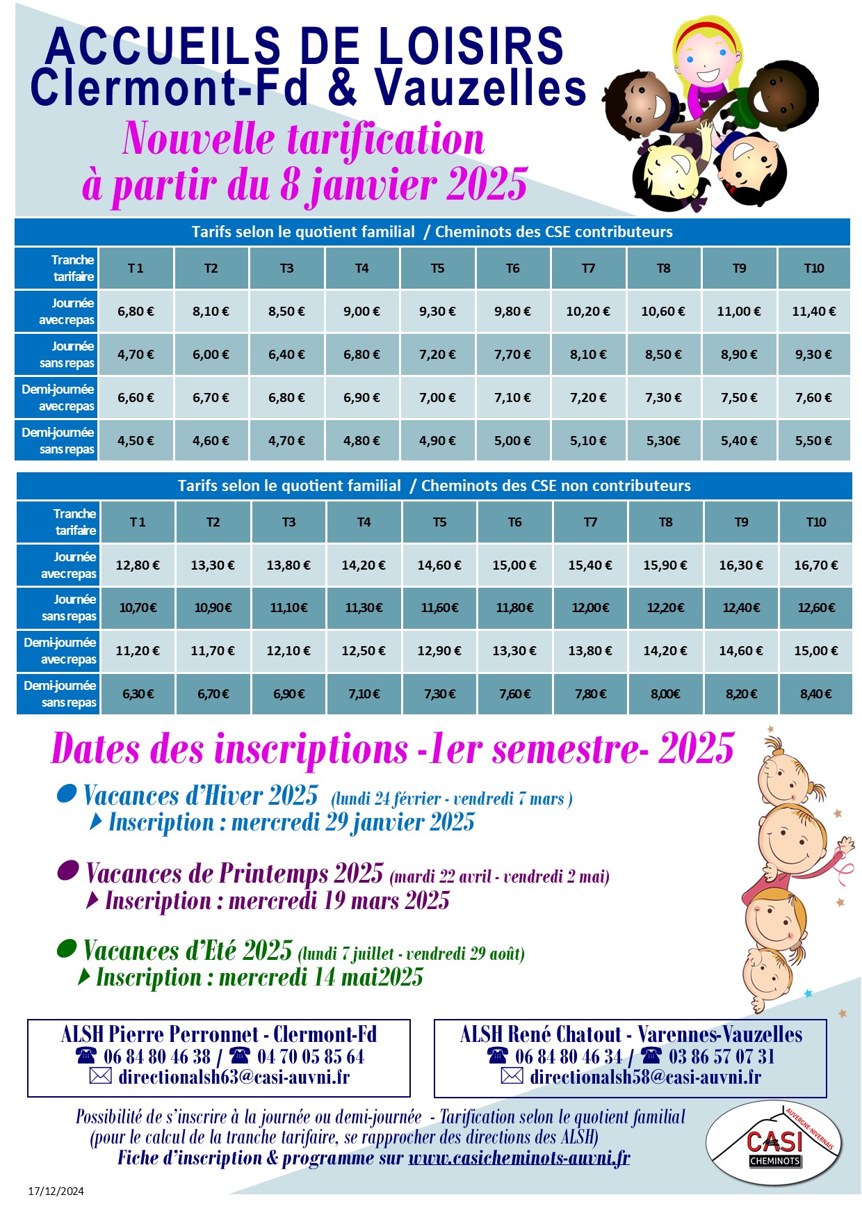 2025 affiche inscript vac 1er semestre 2025 tarifs 2025