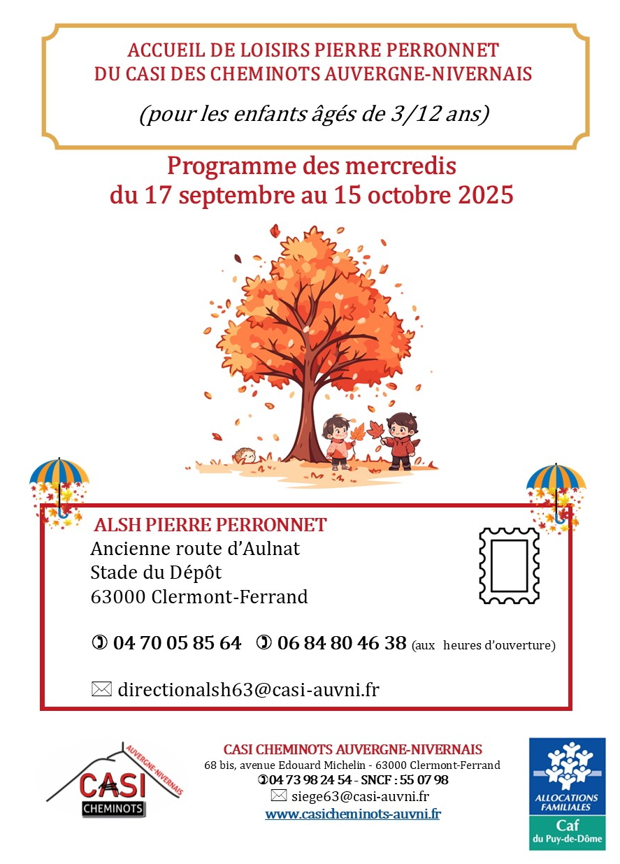 2025 programme mercredis septembre octrobre 63
