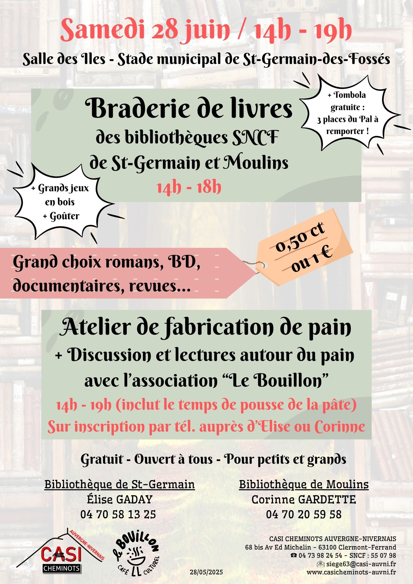 Affiche braderie SGDFMoulins Samedi 28 juin 2025