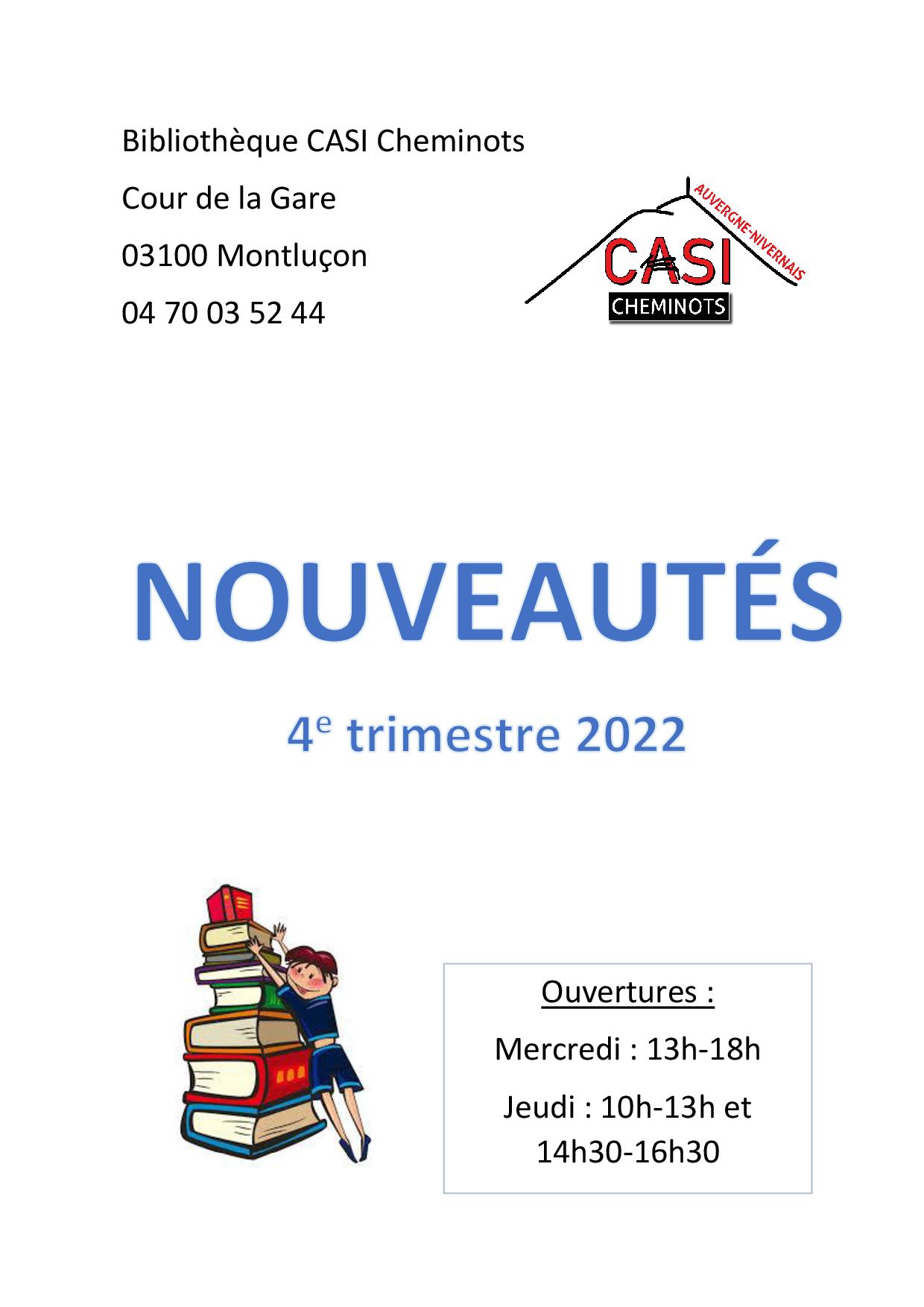NOUVEAUTÉS 4e trimestre 202201