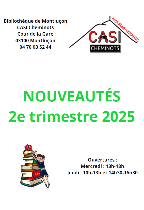 Nouveautés 2ème trimestre 2025 bib Montlucon